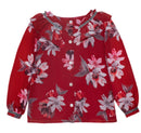 Woven Blouse - Red Flower