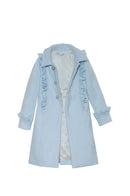 Long Woven Coat - Blue