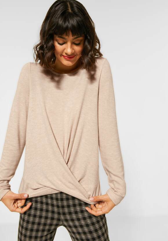 Soft Shirt Twist Hem - Almond Cream