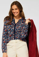 Small Flower Aop Tunic - Deep Blue