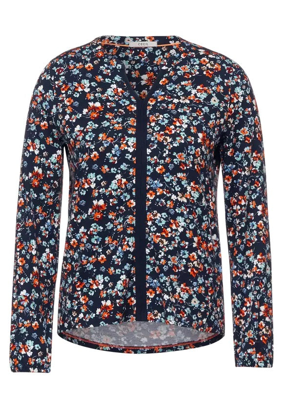 Small Flower Aop Tunic - Deep Blue