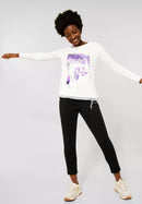 Gi Foto Print Top - Pure Off White