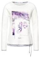 Gi Foto Print Top - Pure Off White