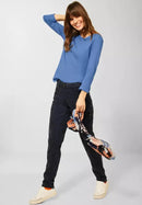 Slub Knit T-shirt - Forever Blue