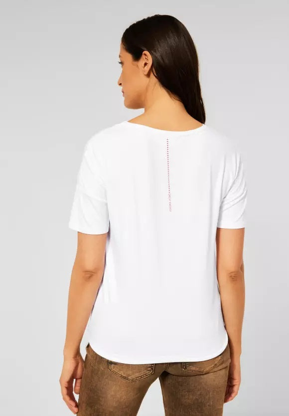 Mat Mix Partprint Shirt - White