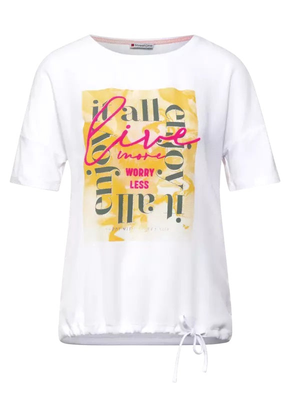 Mat Mix Partprint Shirt - White