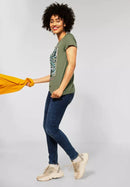 Flower Partprint Shirt - Fern Green