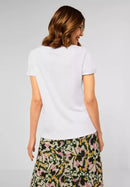 Scribble Lady Partprint Shirt - White