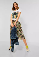 Scribble Lady Partprint Shirt - White