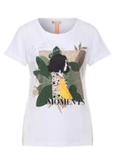 Scribble Lady Partprint Shirt - White