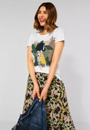 Scribble Lady Partprint Shirt - White