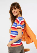 Colorful Striped Shape Shirt - Simply Orange