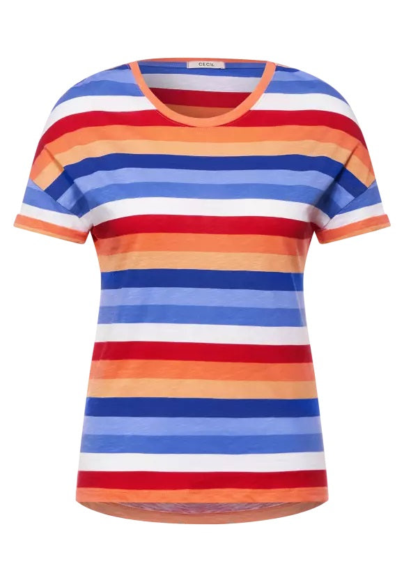 Colorful Striped Shape Shirt - Simply Orange