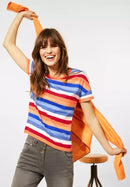 Colorful Striped Shape Shirt - Simply Orange