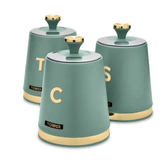 Cavaletto Set Of 3 Canisters - Jade