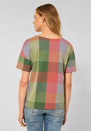 Multicolor Check Shirt - Sunset Coral