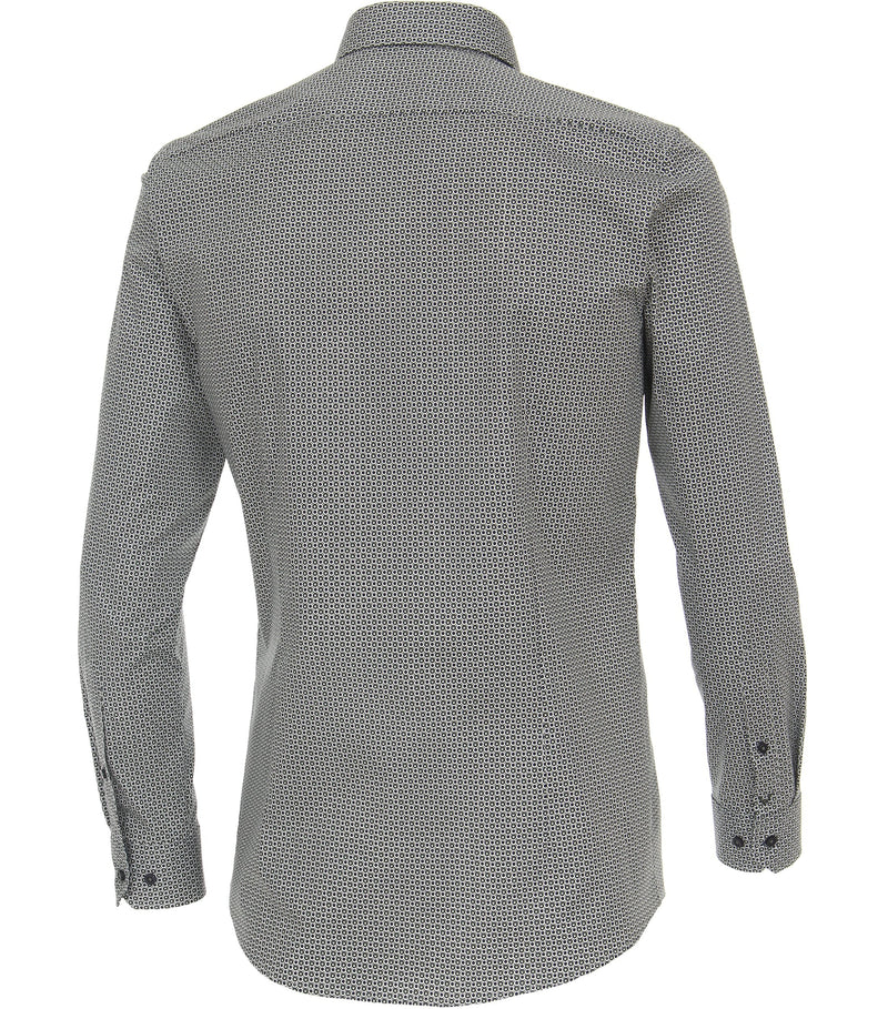 Long Sleeve Body Fit Print Shirt - Green