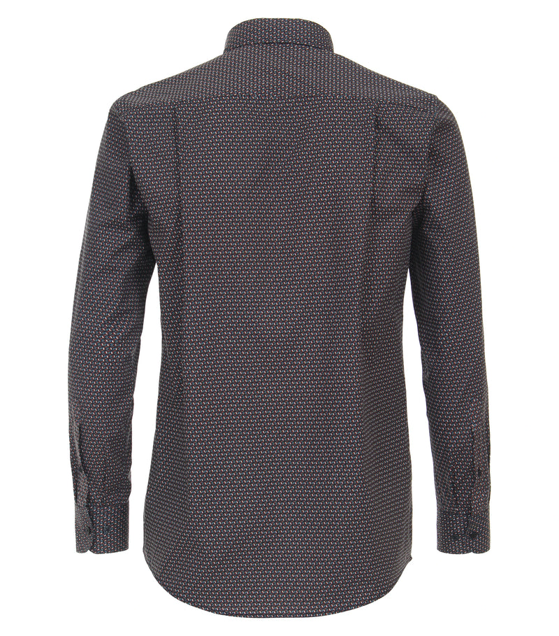 Button Down Print Shirt - Tangarine