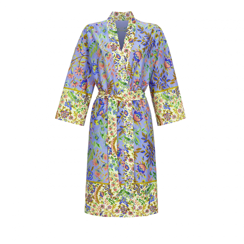 3/4 Sleeve Wrap Coat - Azure