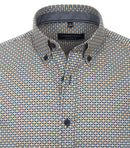 Button Down Print Shirt - Dark Petrol
