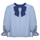 Woven Blouse - Blue Butterfly