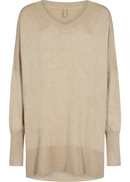 Dollie V Neck Loose Jumper - Sand Melange