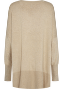 Dollie V Neck Loose Jumper - Sand Melange