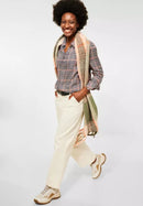 Woven Check Blouse - Macchiato Beige