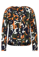 Aop Split Neck Blouse - Utility Olive