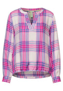 Check Blouse - Powerful Pink