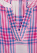 Check Blouse - Powerful Pink