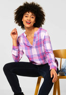 Check Blouse - Powerful Pink