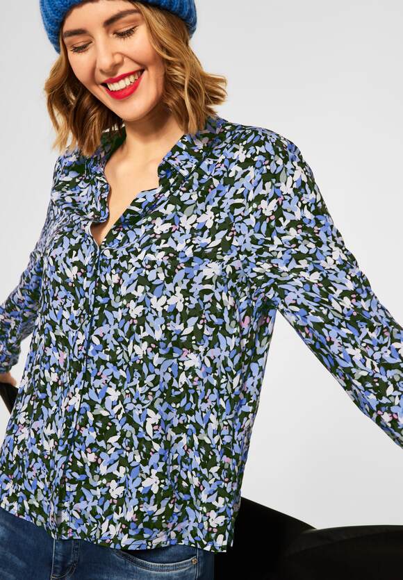 Floral Print Shirt - Dark Vintage Blue