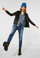 Floral Print Shirt - Dark Vintage Blue