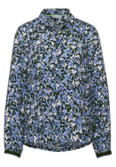 Floral Print Shirt - Dark Vintage Blue