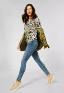 Printed Tunic Blouse - Fern Green