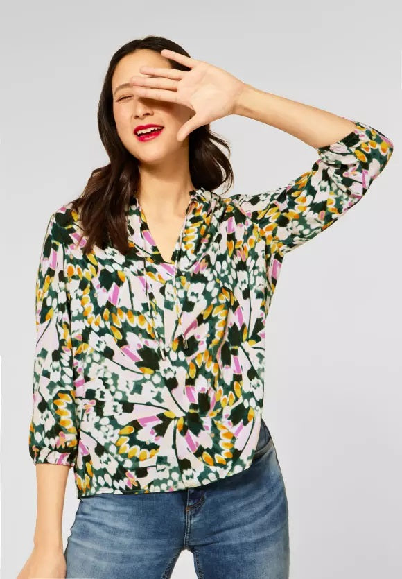 Printed Tunic Blouse - Fern Green