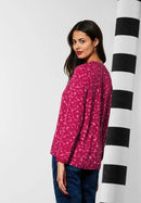 Buttoned Print Blouse - Woody Rose