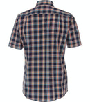 Comfort Fit Button Down Check Shirt - Light Blue