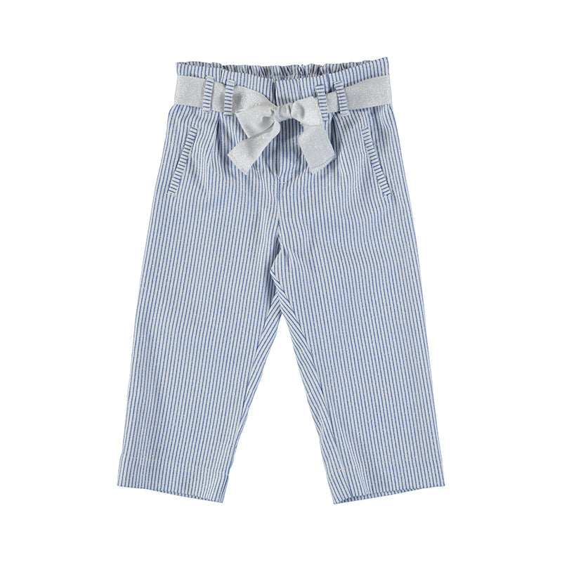 Striped Lurex Long Pants - Blue
