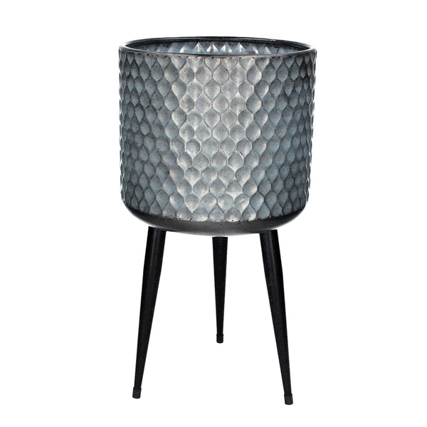 Galvanised Dimple Metal Pot Cover Medium