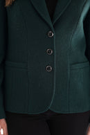 Boiled Wool Blazer - Bottle Green