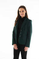 Boiled Wool Blazer - Bottle Green