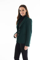Boiled Wool Blazer - Bottle Green