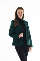 Boiled Wool Blazer - Bottle Green