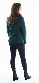 Boiled Wool Blazer - Bottle Green