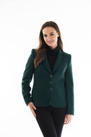 Boiled Wool Blazer - Bottle Green
