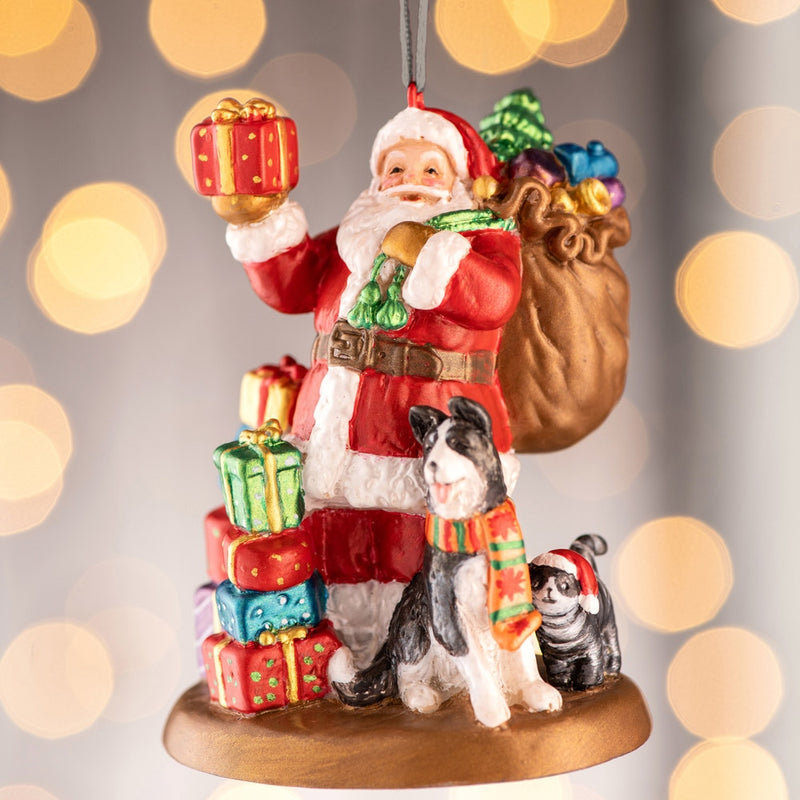 Santa Leaving Gifts Hanging Ornament