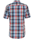 Comfort Fit Short Sleeve Check Shirt - Light Blue