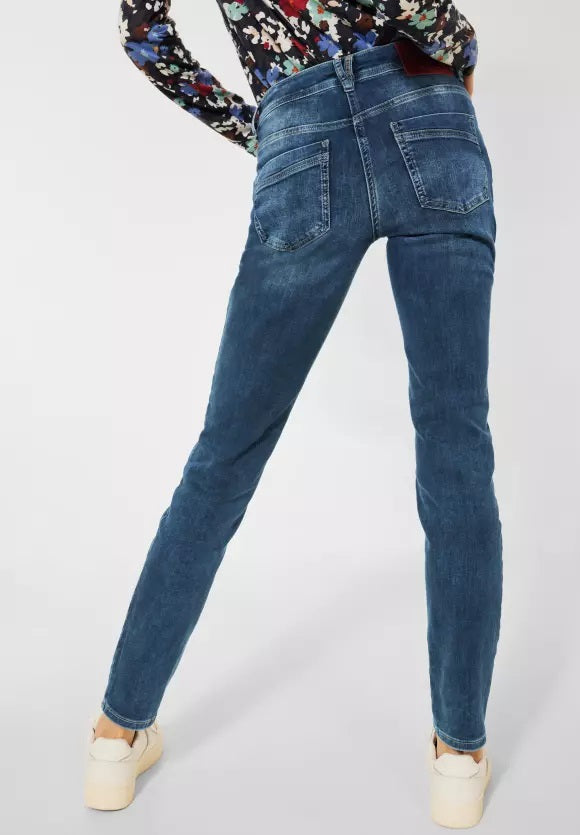 Scarlett Patch Pocket Trouser - Mid Blue